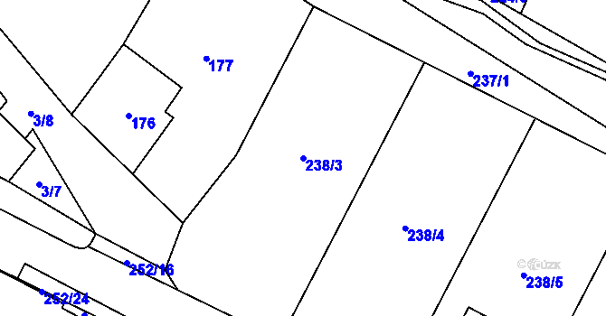 Parcela st. 238/3 v KÚ Lhota, Katastrální mapa