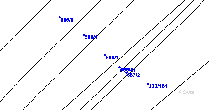 Parcela st. 566/1 v KÚ Lhota, Katastrální mapa