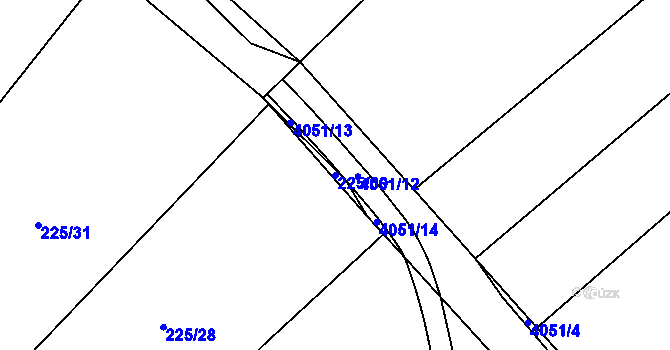 Parcela st. 225/30 v KÚ Lhota, Katastrální mapa