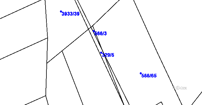 Parcela st. 329/5 v KÚ Lhota, Katastrální mapa