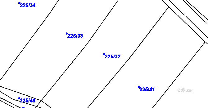 Parcela st. 225/32 v KÚ Lhota, Katastrální mapa