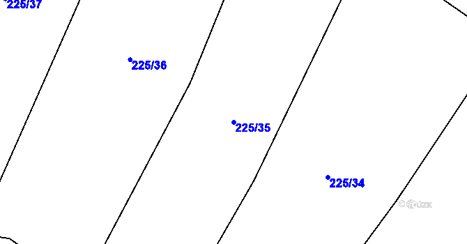 Parcela st. 225/35 v KÚ Lhota, Katastrální mapa