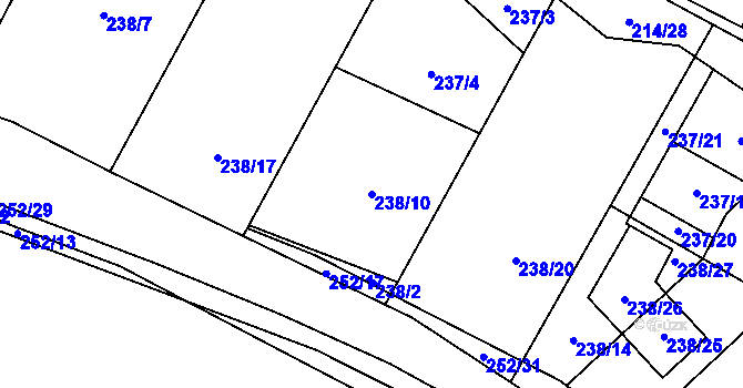 Parcela st. 238/10 v KÚ Lhota, Katastrální mapa