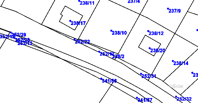 Parcela st. 252/17 v KÚ Lhota, Katastrální mapa