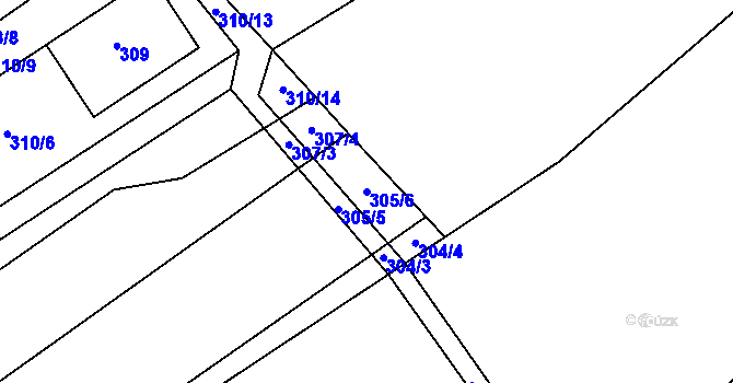 Parcela st. 305/6 v KÚ Lhota, Katastrální mapa