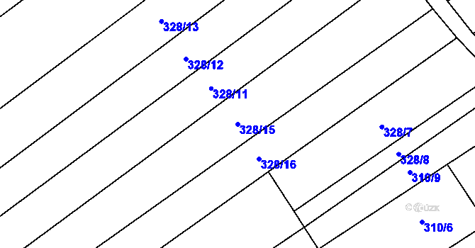 Parcela st. 328/15 v KÚ Lhota, Katastrální mapa