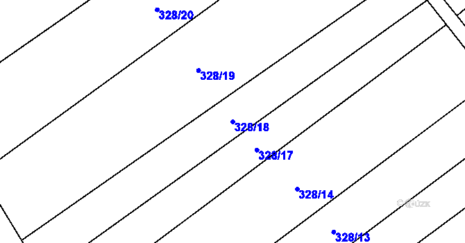 Parcela st. 328/18 v KÚ Lhota, Katastrální mapa