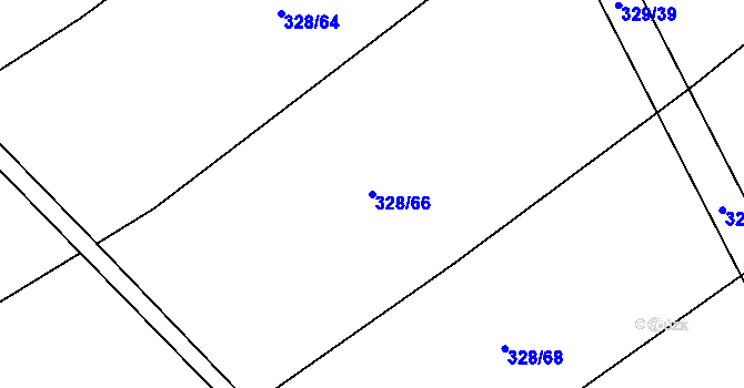 Parcela st. 328/66 v KÚ Lhota, Katastrální mapa