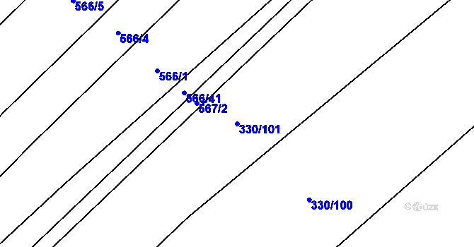 Parcela st. 330/101 v KÚ Lhota, Katastrální mapa
