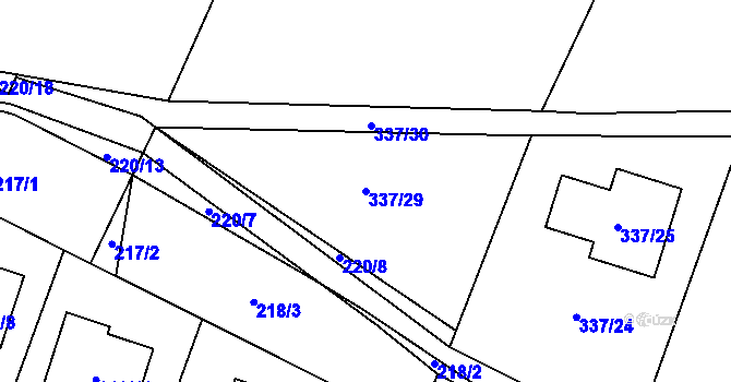 Parcela st. 337/29 v KÚ Lhota, Katastrální mapa