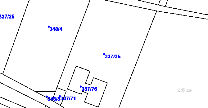 Parcela st. 337/35 v KÚ Lhota, Katastrální mapa