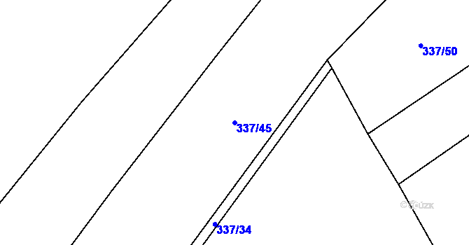 Parcela st. 337/45 v KÚ Lhota, Katastrální mapa