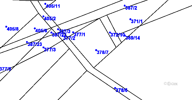 Parcela st. 378/7 v KÚ Lhota, Katastrální mapa