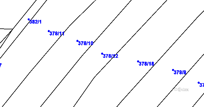Parcela st. 378/12 v KÚ Lhota, Katastrální mapa