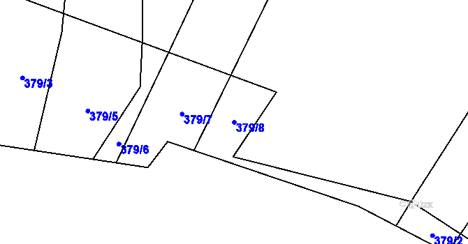 Parcela st. 379/8 v KÚ Lhota, Katastrální mapa