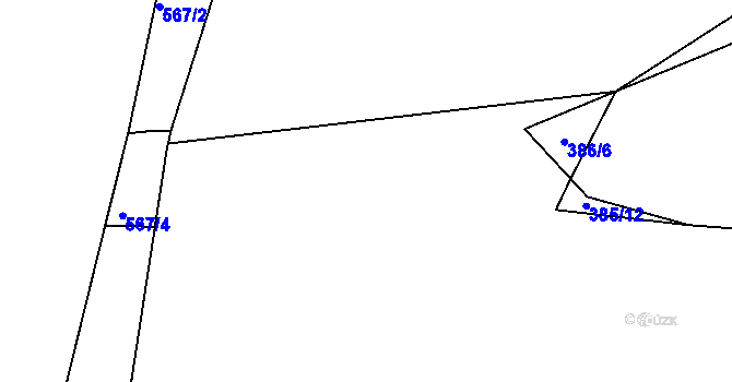 Parcela st. 385/11 v KÚ Lhota, Katastrální mapa
