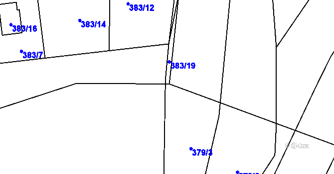 Parcela st. 385/13 v KÚ Lhota, Katastrální mapa