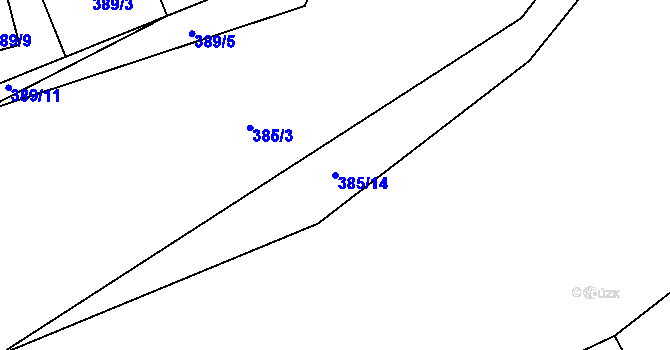 Parcela st. 385/14 v KÚ Lhota, Katastrální mapa