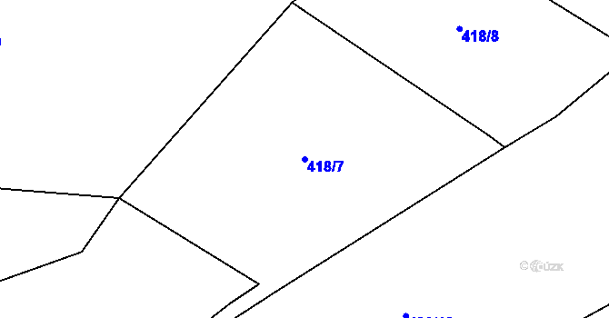 Parcela st. 418/7 v KÚ Lhota, Katastrální mapa