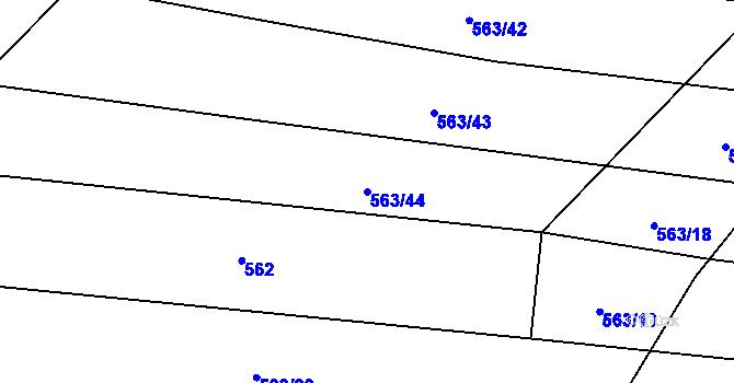 Parcela st. 563/44 v KÚ Lhota, Katastrální mapa