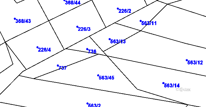 Parcela st. 563/46 v KÚ Lhota, Katastrální mapa