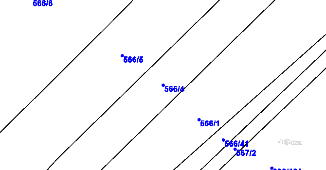 Parcela st. 566/4 v KÚ Lhota, Katastrální mapa