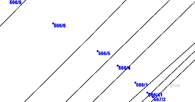 Parcela st. 566/5 v KÚ Lhota, Katastrální mapa