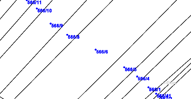 Parcela st. 566/6 v KÚ Lhota, Katastrální mapa