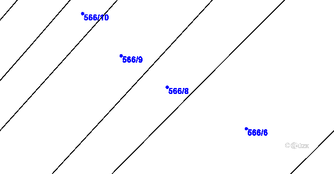 Parcela st. 566/8 v KÚ Lhota, Katastrální mapa