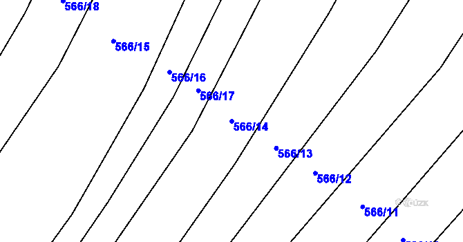 Parcela st. 566/14 v KÚ Lhota, Katastrální mapa
