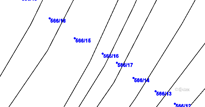 Parcela st. 566/16 v KÚ Lhota, Katastrální mapa