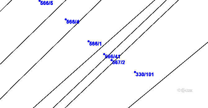 Parcela st. 566/41 v KÚ Lhota, Katastrální mapa