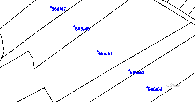 Parcela st. 566/51 v KÚ Lhota, Katastrální mapa