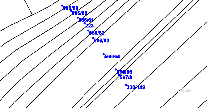 Parcela st. 566/64 v KÚ Lhota, Katastrální mapa