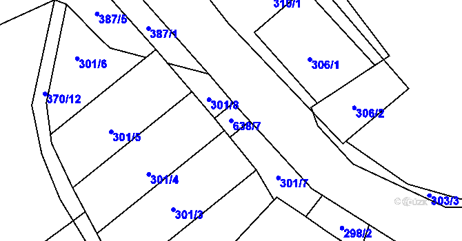 Parcela st. 638/7 v KÚ Lhota, Katastrální mapa