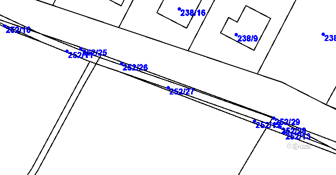Parcela st. 252/27 v KÚ Lhota, Katastrální mapa