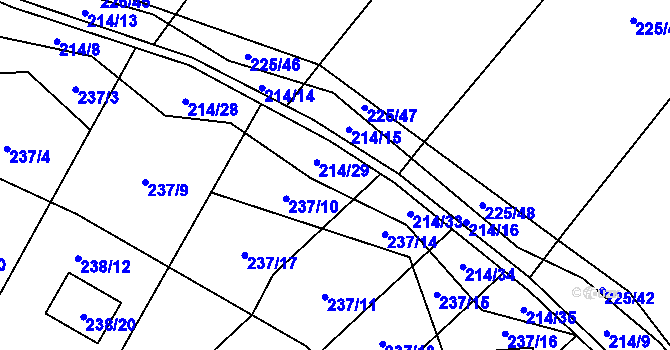 Parcela st. 214/29 v KÚ Lhota, Katastrální mapa