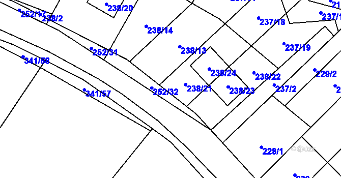 Parcela st. 238/14 v KÚ Lhota, Katastrální mapa
