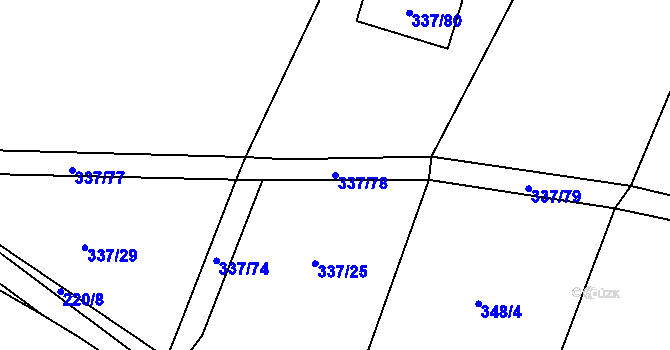 Parcela st. 337/78 v KÚ Lhota, Katastrální mapa