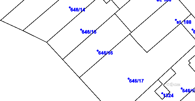 Parcela st. 646/16 v KÚ Rychtářov, Katastrální mapa