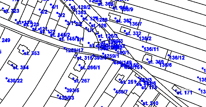 Parcela st. 1259/1 v KÚ Rychtářov, Katastrální mapa