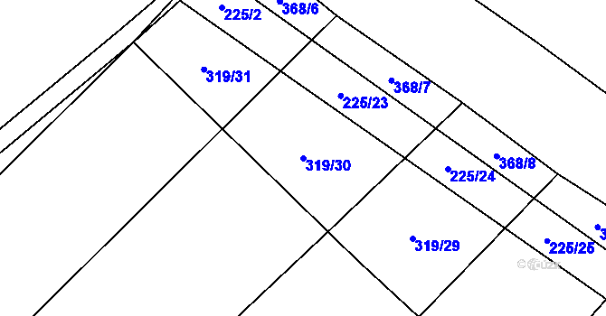 Parcela st. 319/30 v KÚ Rychtářov, Katastrální mapa