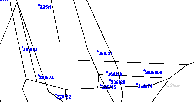 Parcela st. 368/27 v KÚ Rychtářov, Katastrální mapa