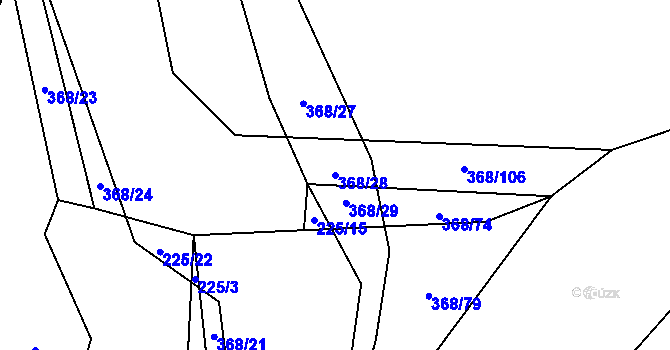 Parcela st. 368/28 v KÚ Rychtářov, Katastrální mapa