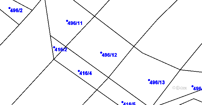 Parcela st. 496/12 v KÚ Rychtářov, Katastrální mapa