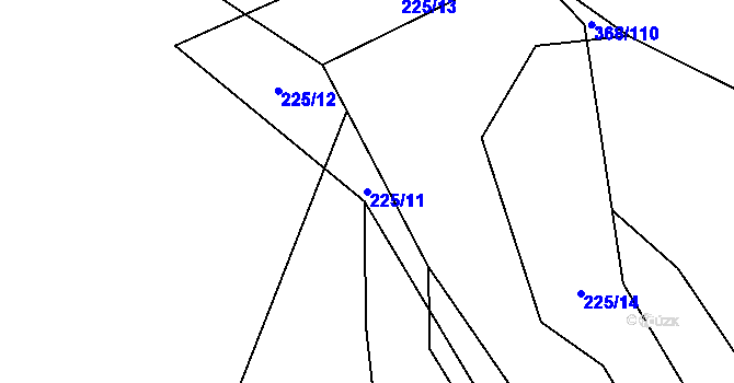 Parcela st. 225/11 v KÚ Rychtářov, Katastrální mapa