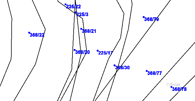 Parcela st. 225/17 v KÚ Rychtářov, Katastrální mapa