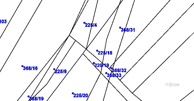 Parcela st. 225/18 v KÚ Rychtářov, Katastrální mapa