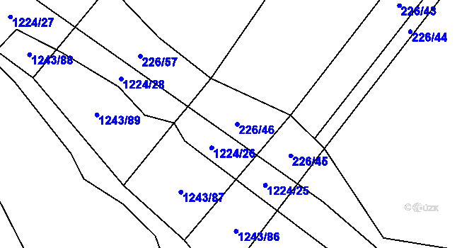 Parcela st. 226/46 v KÚ Rychtářov, Katastrální mapa