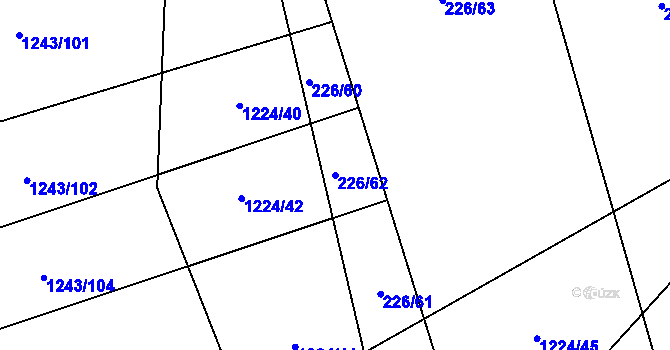 Parcela st. 226/62 v KÚ Rychtářov, Katastrální mapa